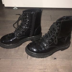 Black combat boots